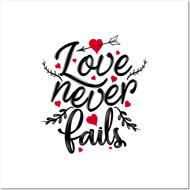 'Love Never Fails' Awesome Family Love Gift Wall Art by ourwackyhome